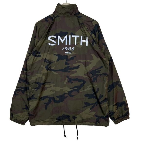 New Smith Men US: S, M, L Coach's Jacket Windbreaker Snap Front Olive Camo - Picture 4 of 9